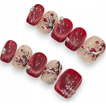 Umělé nehty Umělé nehty Gelové Tipy Nalepovací Ručně dělané Zimní Vzory, M