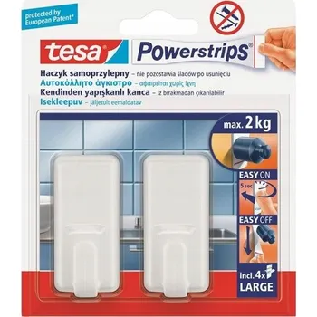 Věšák Tesa Háček Samolepicí Powerstrips 2 Ks Velký, Bílý