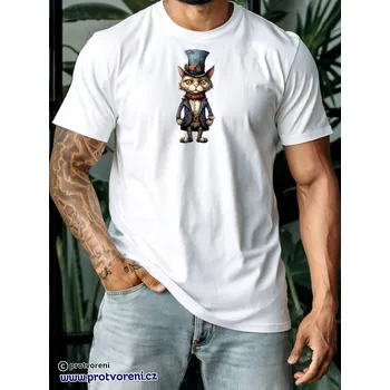 Dámské tričko Trička s potiskem Tričko s potiskem, KOCOUR V KLOBOUKU, 1 ks zvolte VELIKOST textilu ZDE:: 3XL- velikost typ Beagle