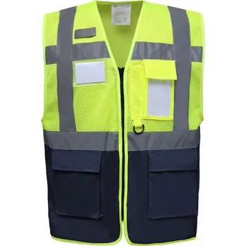 reflexní vesta Yoko Vesta HVW820 Hi-Vis, síťovaná, výstražná COT79W820zw704-hi vis yell XL Žlutá fluorescent/navy