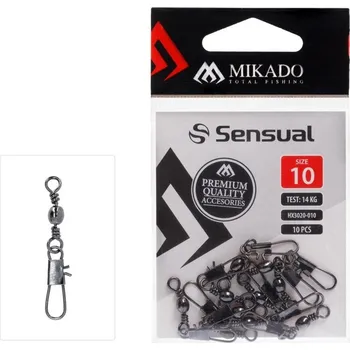 10ks Karabinka s Obratlíkem Mikado Obratlík Barrel Vel. 20 BN