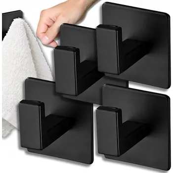 Věšák Samolepicí neinvazivní věšák na ručníky do koupelny v kuchyni, 4 ks