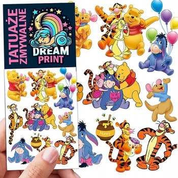 Odstranitelné tetování DOČASNÉ OMYVATELNÉ TETOVÁNÍ PRO DĚTI medvídek Pú