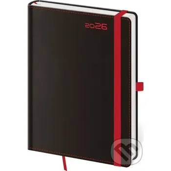 Doplněk ke knize Týdenní diář 2026 B6 Black Red s poutkem - Helma Helma