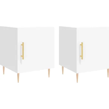 Noční stolek Noční stolek z dřevotřísky, bílý, 40x40x50 cm