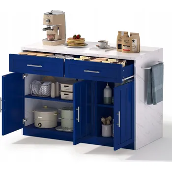 Kuchyňská skříňka Kuchyňský ostrov Skříňka pod myčku 120x60x91 cm Nastavitelné police modrá