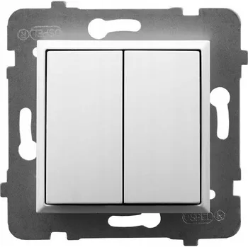 vypínač Aria dvojitý schodišťový vypínač bílý ŁP-10U/m/00 Ospel