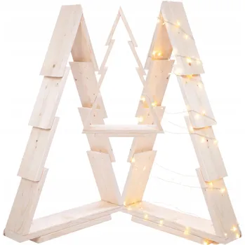 Obraz Dřevěný vánoční stromek stojící 75,5x48cm SMONTOVANÝ, impregnovaný bezbarvým ekologickým nátěrem