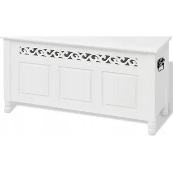 Zahradní lavice Barokní lavice s úložným prostorem, bílá, 96x32x51 cm