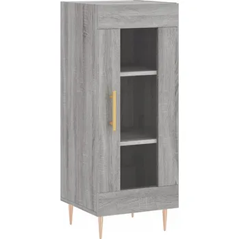 Komoda Dekorativní skříňka se skleněnými dvířky, šedý dub Sonoma, 34,5x34x90 cm