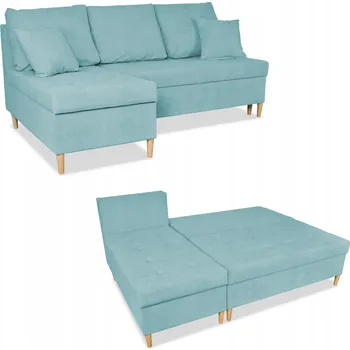 Sedací souprava Rohová Sedací Souprava Family Meble velur modrá