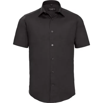 Pánská košile Russell Collection Elastická košile s krátkým rukávem - 4XL black