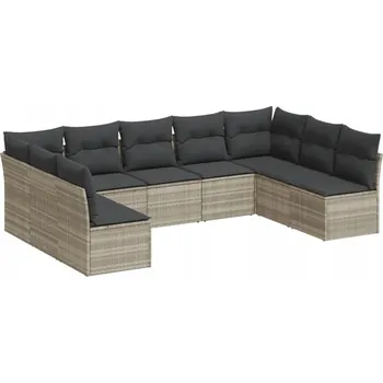 Sedací souprava Odpočinková souprava z PE ratanu, světle šedá, 55x62x69 cm