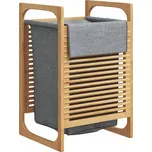Bambusový koš na prádlo s vyjímatelným vakem, 40x35x61 cm, šedý