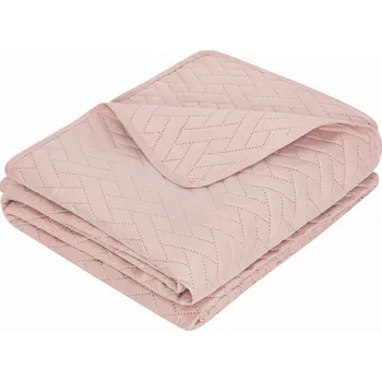 Prostěradlo Přehoz Spod Igły i Nitki z mikrovlákna, 160 cm x 220 cm, růžový