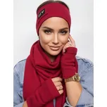 Teplákový VSB set šála + čelenka + rukavice bordó, VELIKOST UNI