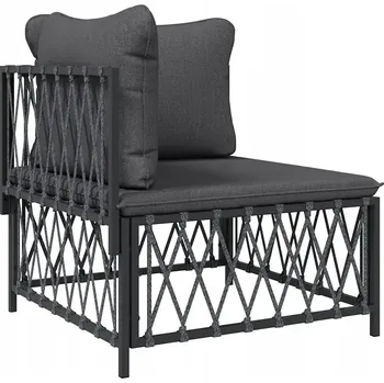 Zahradní sestava Zahradní Rohová Pohovka z Pletené Látky Antracitová 72x72x66 cm