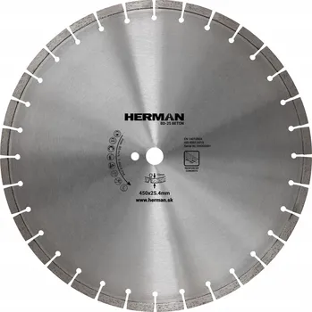 Řezný kotouč Diamantový kotouč HERMAN BD-25 Beton 450x25,4mm, H=12mm