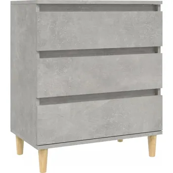 Komoda Komoda se 3 zásuvkami, šedá barva betonu, 60x35x70 cm, eukalyptové dřevo