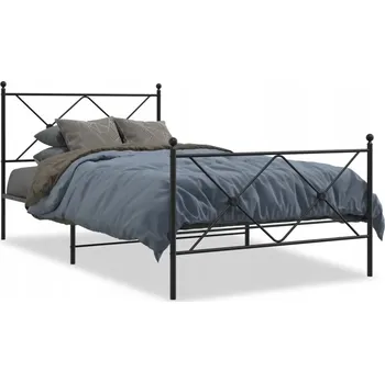 Postel Černý kovový rám postele 196 x 105 x 90,5 cm s čelem