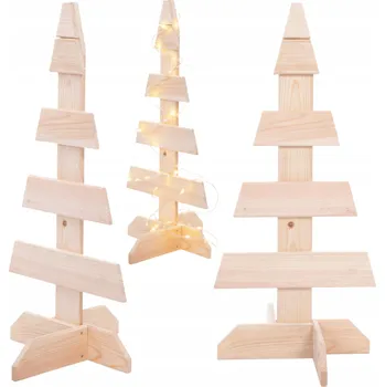 Obraz Dřevěný vánoční stromek stojící 65x30cm PŘÍRODNÍ eko vánoční dekorace