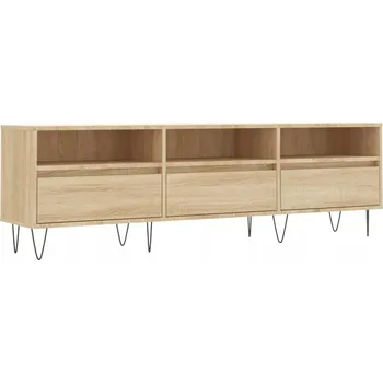 Televizní stolek TV stolek se 6 přihrádkami, dub sonoma, 150x30x44,5 cm