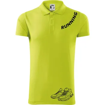 Pánská košile Running nápis šikmo - Polokošile Victory sportovní (dresovina) - S ( Limetková )