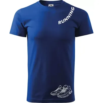 Pánské tričko Running nápis šikmo - Triko extra velké (5-8XL) - 6XL ( Královská modrá )