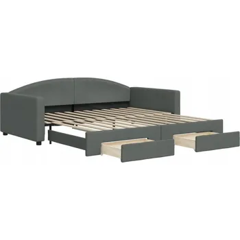 Pohovka Rozkládací pohovka s úložným prostorem tmavě šedá 223 x 110 x 75 cm