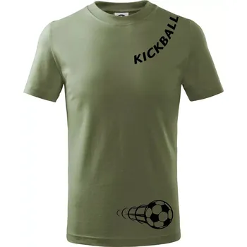 Chlapecké oblečení Kickball nápis šikmo - Tričko dětské bavlněné - 134 cm/8 let ( Khaki )