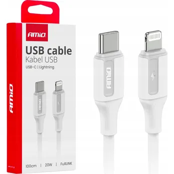 Datový kabel Kabel Amio USB typ C - Apple Lightning 1 m bílý