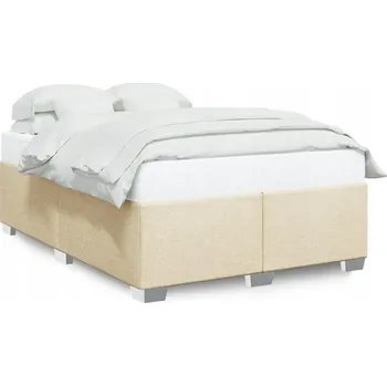 Postel Rám Postele s lamelami, stabilní nohy, krémová barva, 200 x 140 x 46 cm