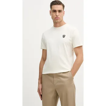 Bavlněné tričko Hackett London HM5000063 béžová 01X, vel. XL