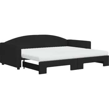 Pohovka Černá rozkládací lenoška s funkcí spaní, 223 x 100 x 75 cm