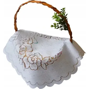 Velikonoční dekorace Ubrousek textilní bílý 1 ks