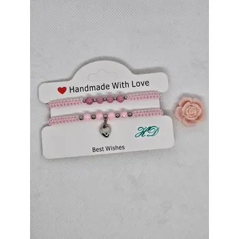 Náramek Náramek macramé se srdíčkem