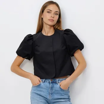 Reserved - Halenka s balonovými rukávy - černý - 108IC-99X - 108IC-99X-M