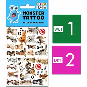 Odstranitelné tetování DOČASNÉ OMYVATELNÉ TETOVÁNÍ PRO DĚTI PSI