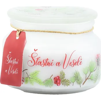 Svíčka Emocio Vonná svíčka ve skle Šťastné a veselé, 100x79 mm