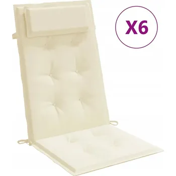 Podsedák Polštář na zahradní židli s vysokým opěradlem, krémový, 120x50x3 cm