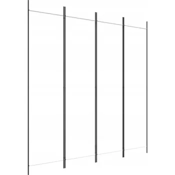 Paraván 4panelová dělicí Paraván , bílá textil , 200x200 cm, skládací