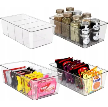 Úložný box SET NÁDOBA ORGANIZÉR NA LEDNIČKU ÚLOŽNÝ PROSTOR DO KUCHYNĚ ŠUPLÍK X4