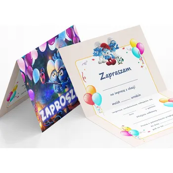 Pozvánka POZVÁNKA ŠMOULOVÉ NA DĚTSKOU OSLAVU + OBÁLKA DÁREK