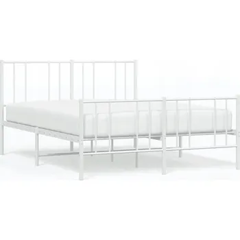 Postel Bílý kovový rám postele 207 x 125 x 90 cm s úložným prostorem