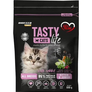 Krmivo pro kočku Biofeed Tasty Cats Life JUNIOR Kotě s KRÁLÍKEM 600g