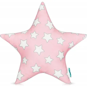 Polštář DEKORATIVNÍ POLŠTÁŘ PINK A MÁTOVÝMI HVĚZDAMI