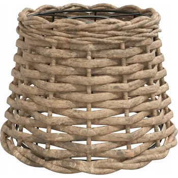 Obraz Stínidlo na lampu z proutí a železa, hnědé, 20 x 15 cm