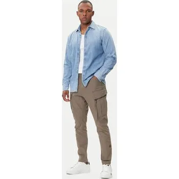 Pánské kalhoty G-Star Raw Kalhoty z materiálu Zip Pocket 3D D24307-E172 Zelená Skinny Fit 35_34