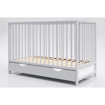 Dětská postýlka Kojenecké Dominik šuplík šedá 120x60 kousátka norma EU Lettino