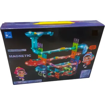 Kojenecká váha Svítící konstrukční 3D stavebnice Magic Blocks, 111 ks, skládačka, kulodrom